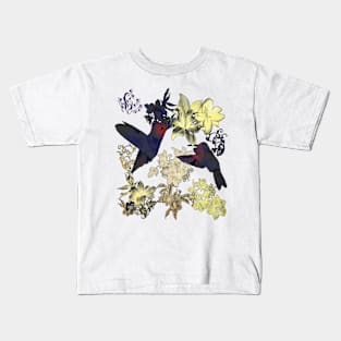 Hummingbird Floral pattern Kids T-Shirt